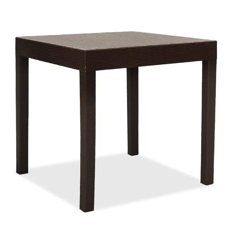 Τραπέζι Gabi PP χρώμα καφέ 80x80x77εκ